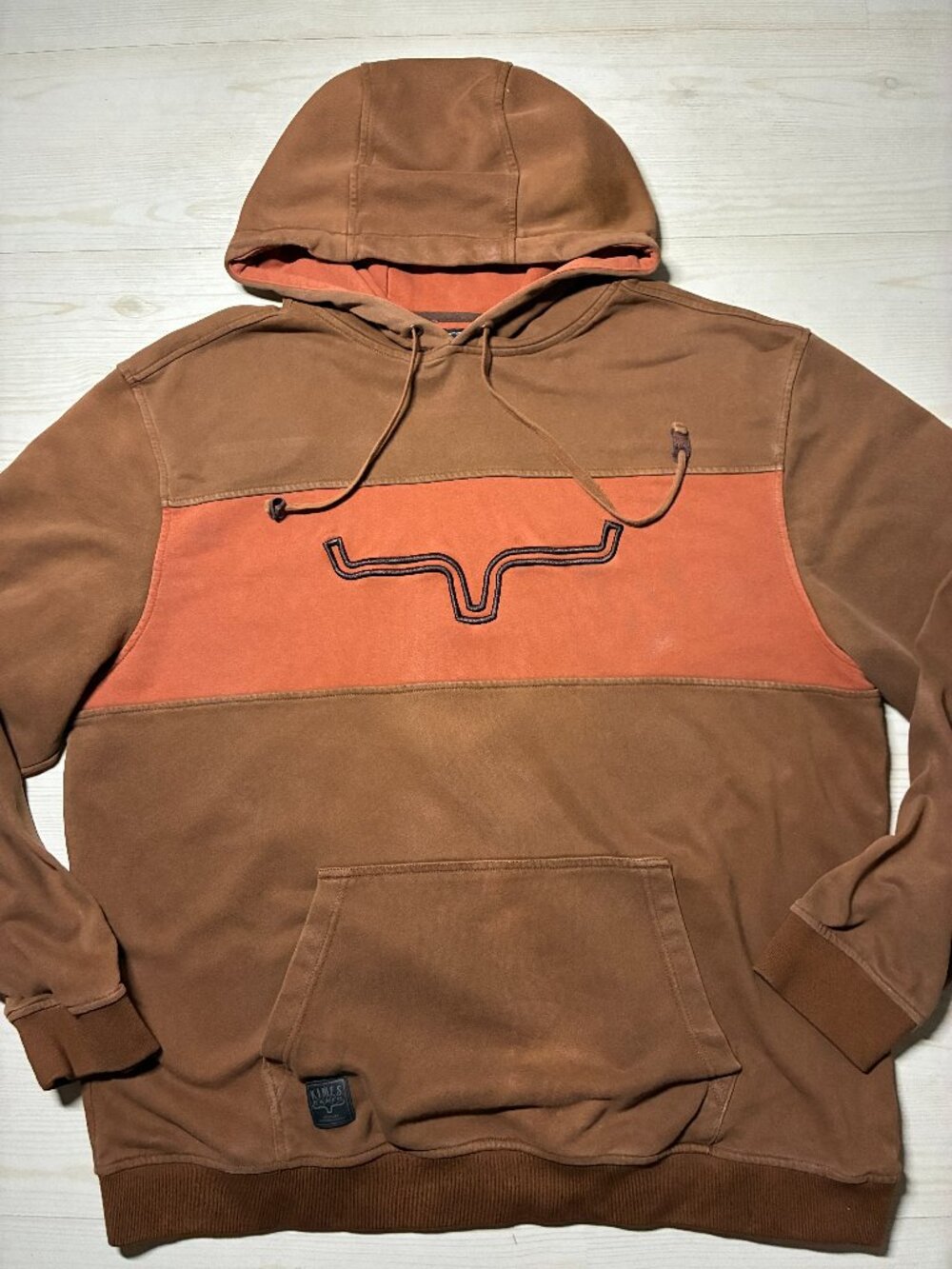 Kimes Ranch Men's Fast Talker French Terry Hoodie Brown/Orange Size XXL